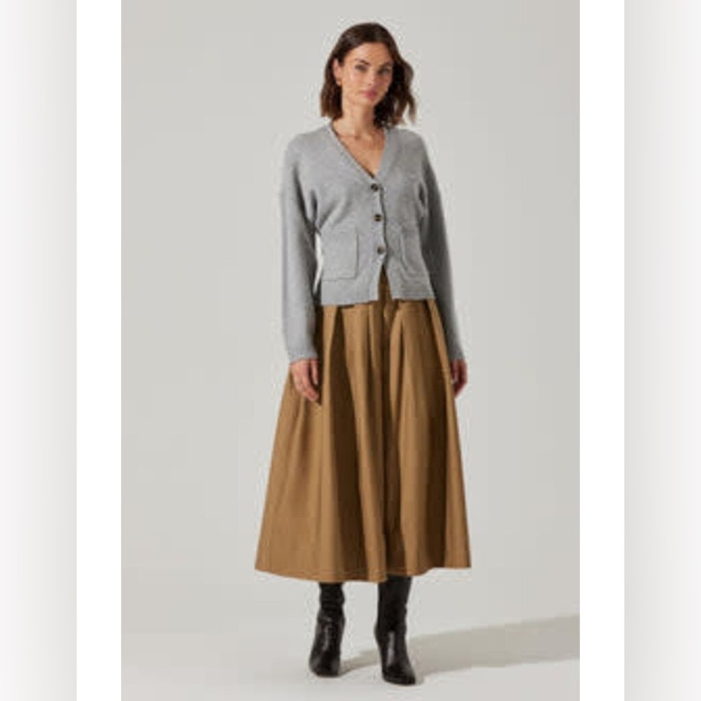 ASTR Diandra Cotton Blend Midi Skirt